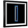 Glowing Letter I Isolated On Black Background-Andriy Zholudyev-Framed Art Print