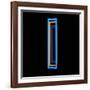 Glowing Letter I Isolated On Black Background-Andriy Zholudyev-Framed Art Print