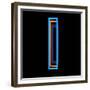 Glowing Letter I Isolated On Black Background-Andriy Zholudyev-Framed Premium Giclee Print