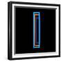 Glowing Letter I Isolated On Black Background-Andriy Zholudyev-Framed Premium Giclee Print