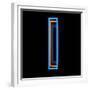 Glowing Letter I Isolated On Black Background-Andriy Zholudyev-Framed Premium Giclee Print