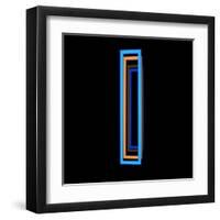 Glowing Letter I Isolated On Black Background-Andriy Zholudyev-Framed Art Print