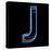 Glowing Letter J Isolated On Black Background-Andriy Zholudyev-Stretched Canvas