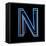 Glowing Letter N Isolated On Black Background-Andriy Zholudyev-Framed Stretched Canvas