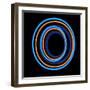 Glowing Letter O Isolated On Black Background-Andriy Zholudyev-Framed Art Print