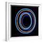 Glowing Letter O Isolated On Black Background-Andriy Zholudyev-Framed Art Print