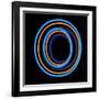 Glowing Letter O Isolated On Black Background-Andriy Zholudyev-Framed Art Print