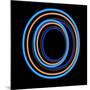 Glowing Letter O Isolated On Black Background-Andriy Zholudyev-Mounted Art Print