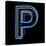 Glowing Letter P Isolated On Black Background-Andriy Zholudyev-Stretched Canvas