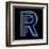 Glowing Letter R Isolated On Black Background-Andriy Zholudyev-Framed Art Print