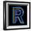 Glowing Letter R Isolated On Black Background-Andriy Zholudyev-Framed Art Print