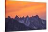 Glowing Orange Clouds at Sunset over the Sierra Crest-Michael Qualls-Stretched Canvas