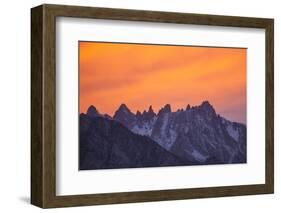 Glowing Orange Clouds at Sunset over the Sierra Crest-Michael Qualls-Framed Photographic Print