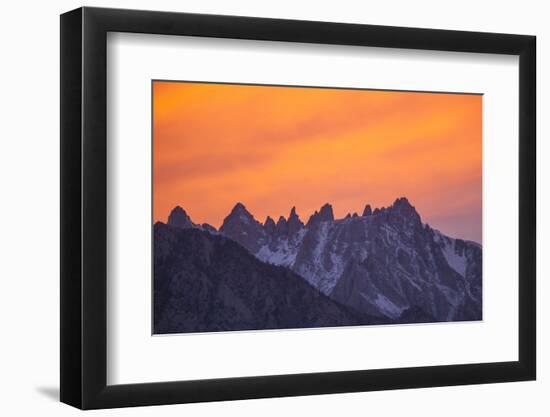 Glowing Orange Clouds at Sunset over the Sierra Crest-Michael Qualls-Framed Photographic Print