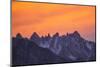 Glowing Orange Clouds at Sunset over the Sierra Crest-Michael Qualls-Mounted Photographic Print