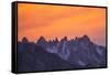 Glowing Orange Clouds at Sunset over the Sierra Crest-Michael Qualls-Framed Stretched Canvas