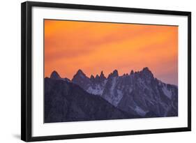 Glowing Orange Clouds at Sunset over the Sierra Crest-Michael Qualls-Framed Photographic Print