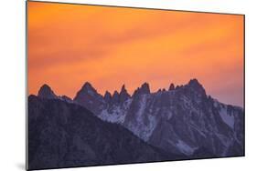 Glowing Orange Clouds at Sunset over the Sierra Crest-Michael Qualls-Mounted Photographic Print