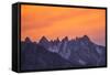 Glowing Orange Clouds at Sunset over the Sierra Crest-Michael Qualls-Framed Stretched Canvas