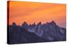 Glowing Orange Clouds at Sunset over the Sierra Crest-Michael Qualls-Stretched Canvas