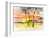 Glowing Sunset Over the Horizon in Hawaii-Kenji Fujimura-Framed Art Print