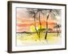 Glowing Sunset Over the Horizon in Hawaii-Kenji Fujimura-Framed Art Print