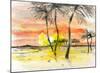 Glowing Sunset Over the Horizon in Hawaii-Kenji Fujimura-Mounted Art Print