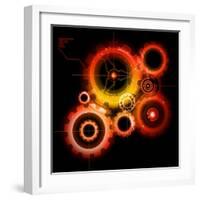 Glowing Techno Gears-Viktorus-Framed Art Print