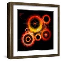 Glowing Techno Gears-Viktorus-Framed Art Print