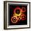 Glowing Techno Gears-Viktorus-Framed Art Print