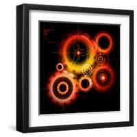 Glowing Techno Gears-Viktorus-Framed Art Print