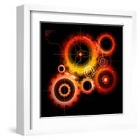 Glowing Techno Gears-Viktorus-Framed Art Print