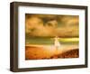 Glowing Woman Standing on the Beach-Jan Lakey-Framed Premium Photographic Print