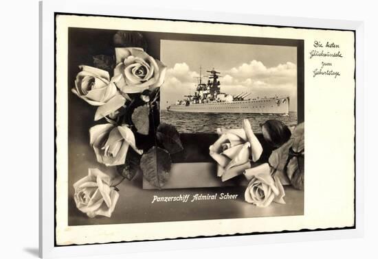 Glückwunsch Geburtstag, Panzerschiff Admiral Scheer-null-Framed Giclee Print