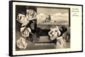 Glückwunsch Geburtstag, Panzerschiff Admiral Scheer-null-Framed Stretched Canvas