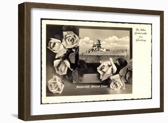 Glückwunsch Geburtstag, Panzerschiff Admiral Scheer-null-Framed Giclee Print