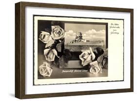 Glückwunsch Geburtstag, Panzerschiff Admiral Scheer-null-Framed Giclee Print