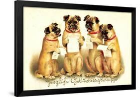 Glückwunsch Geburtstag, Vier Singende Hunde-null-Framed Giclee Print