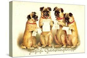Glückwunsch Geburtstag, Vier Singende Hunde-null-Stretched Canvas