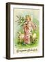 Glückwunsch Ostern, Engel Mit Weidenzweig, Lämmer-null-Framed Giclee Print