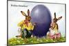 Glückwunsch Ostern, Hasenpärchen Mit Osterei-null-Mounted Giclee Print