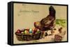 Glückwunsch Ostern, Henne Mit Küken, Ostereier-null-Framed Stretched Canvas