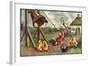 Glückwunsch Ostern, Junge Läutet Glocke, Küken, Eier-null-Framed Giclee Print