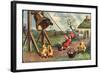 Glückwunsch Ostern, Junge Läutet Glocke, Küken, Eier-null-Framed Giclee Print