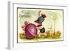 Glückwunsch Ostern, Kind Schiebt Osterei Vor Sich Her-null-Framed Giclee Print