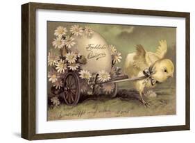 Glückwunsch Ostern, Küken Mit Osterei, Gänseblümchen-null-Framed Premium Giclee Print