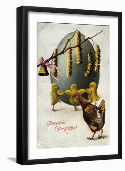 Glückwunsch Ostern, Küken Tanzen, Glock Am Ast-null-Framed Giclee Print