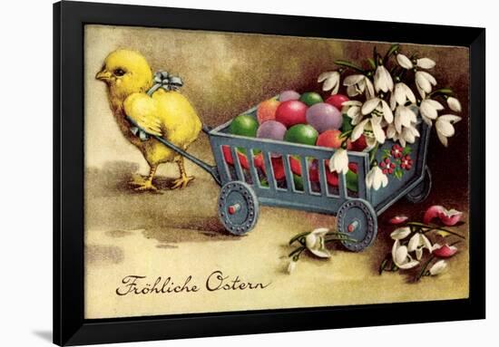 Glückwunsch Ostern, Küken Zieht Wagen Mit Ostereiern-null-Framed Giclee Print