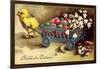 Glückwunsch Ostern, Küken Zieht Wagen Mit Ostereiern-null-Framed Giclee Print