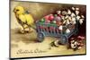 Glückwunsch Ostern, Küken Zieht Wagen Mit Ostereiern-null-Mounted Premium Giclee Print